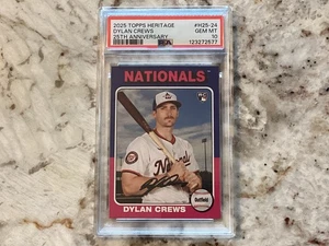 DYLAN CREWS 2025 TOPPS HERITAGE 25 ANIVERSARIO H25-24 PSA 9 COMO NUEVO POP SOLO 9 - Imagen 1 de 5