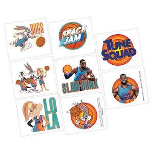 Space Jam 2 Basketball Looney Tunes Kids Birthday Party Favor Temporary Tattoos - Picture 1 of 1