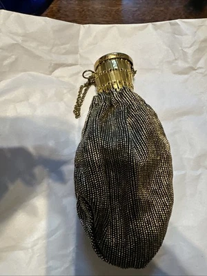 "Bolso monedero vintage de latón de malla metálica para mendigos Art Deco de Whiting & Davis 6""" Foto 1 de 4
