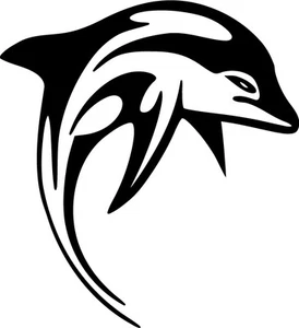 Tribal Dolphin Vinyl Decal Sticker - Ocean Design, Multiple Sizes & Colors - Picture 1 of 2
