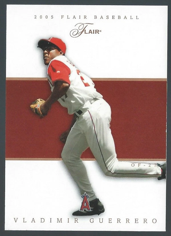 2005 Flair Row 1 #6 Vladimir Guerrero Baseball Card - SN #D 012/100 - LA Angels - Image 1 of 2