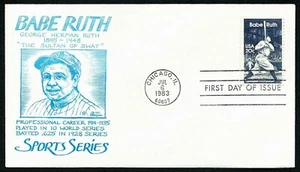 USA, SCOTT # 2046, BAZAAR D-203 FDC COVER - BABE RUTH, THE SULTAN OF SWAT, 1983 - Picture 1 of 1
