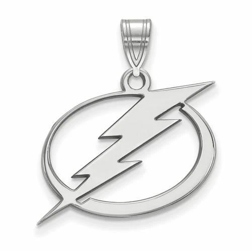Sterling Silver NHL LogoArt Tampa Bay Lightning Large Pendant SS004LIG