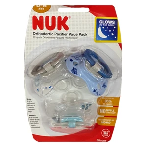 NUK Orthodontic Glows in The Dark Pacifiers 0 - 6m Value Pack - Picture 1 of 7