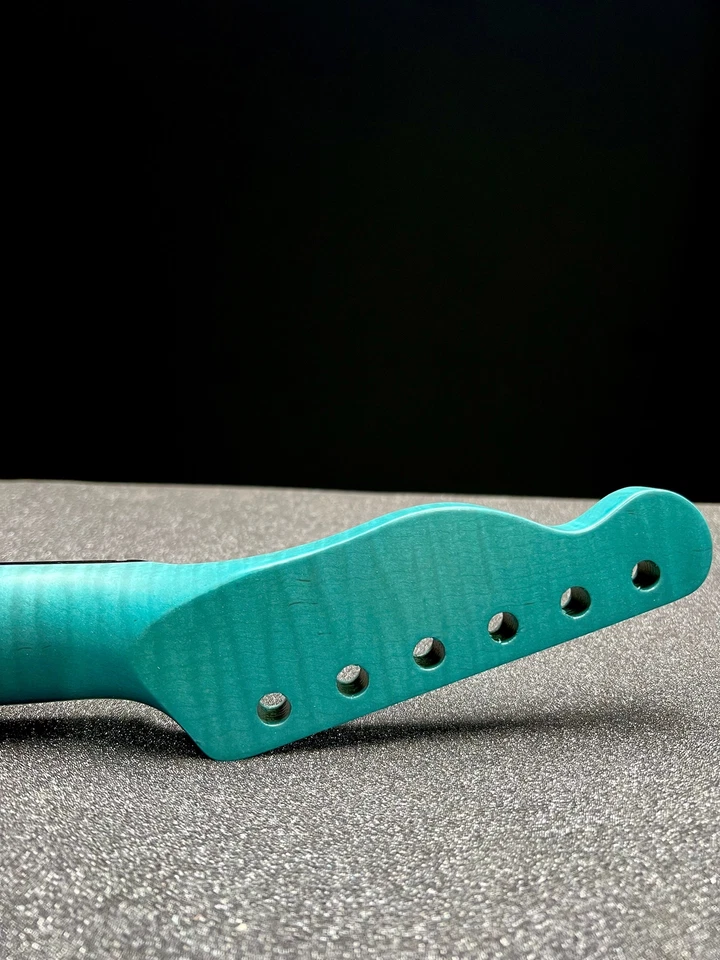 Warmtone Custom Guitars Blue Flamed Maple Tele Style Neck Blue - Image 1 of 4