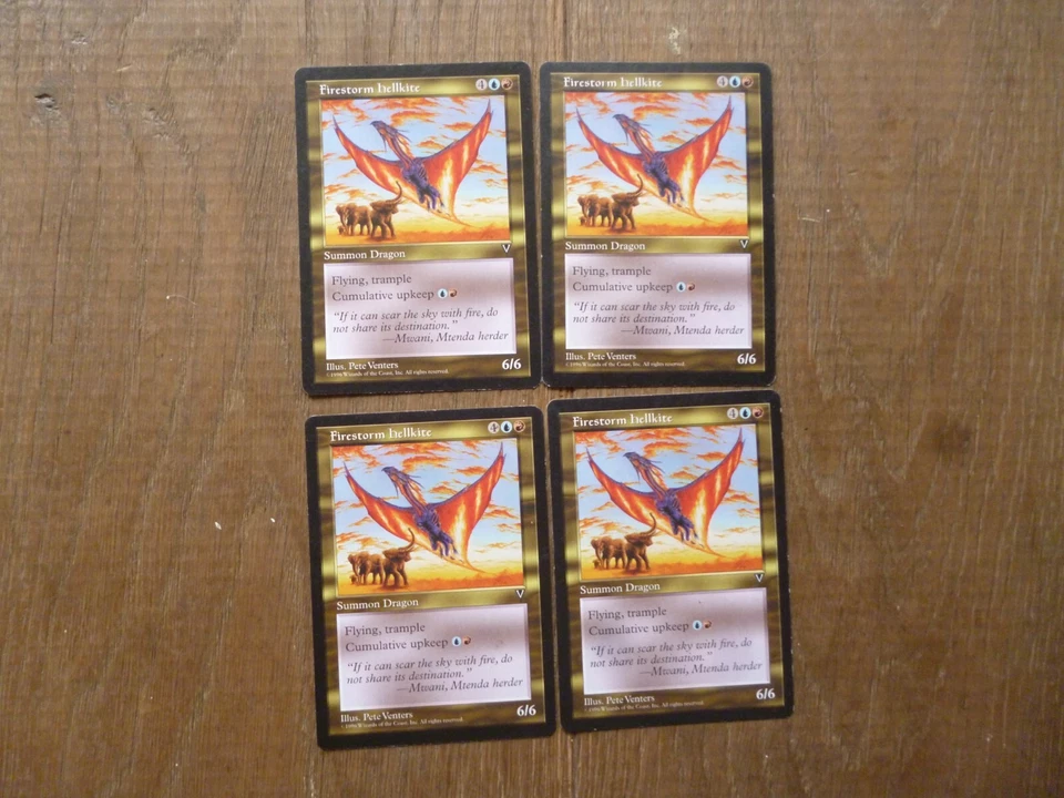 MTG 4 x Firestorm Hellkite Rare Visions Magic The Gathering playset card - Image 1 of 1