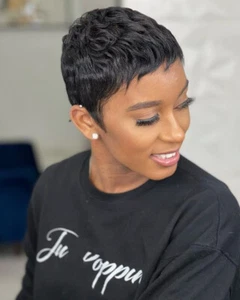 Pixie Cut Wigs Human Hair for Black Women Short Wigs Glueless - Picture 1 of 14
