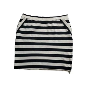 Elle Size XL Black White Stretchy Pockets Beachy Summery Short Pencil Skirt - Picture 1 of 10
