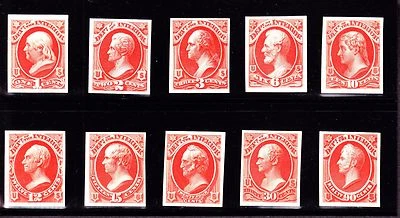 US O15P3-O24P3 Interior Dept. Official India Paper Proofs on Backing Card (01) - Image 1 of 2