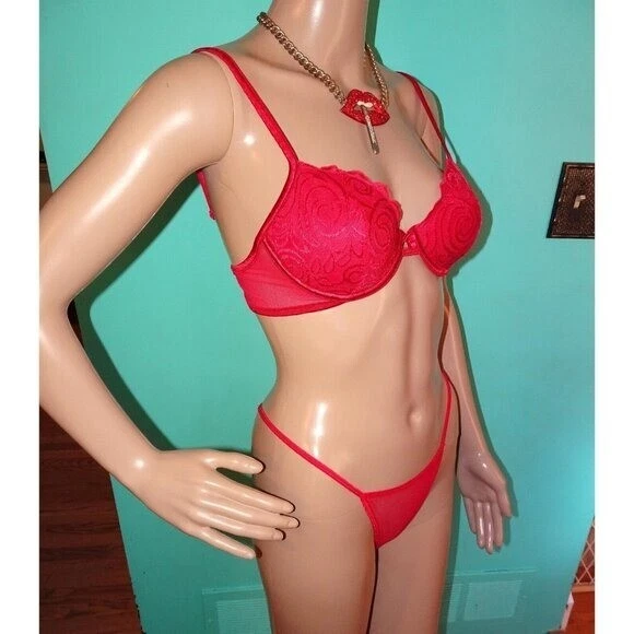 Sujetador push up vintage Vassarette rojo 34 C bordado red etiquetas originales Foto 1 de 4