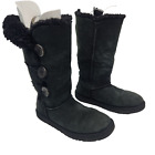 Ugg Australia Boots Bailey Button Boots Black Women's 8 Sherpa Lined F10011H