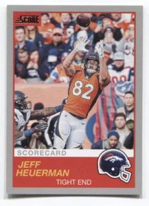JEFF HEUERMAN 2019 Score Football SCORECARD - DENVER BRONCOS - # 18 - Picture 1 of 1