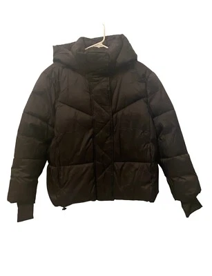 BCBG BCBGeneration Mujer Chaqueta Mediana Negra Damas Abrigo acolchado con Capucha Foto 1 de 4