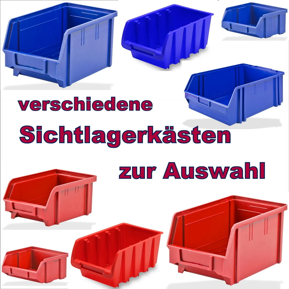 BUZE-ONLINEVERSAND Sichtlagerkasten Schütten blau rot Gr. 1 / 2 / 3 / 4 / 5 Sichtlagerkästen Neu Zu