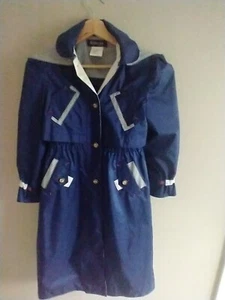 De colección Rothschild Niñas Talla 10 Chaquetón Azul Marino Vestido Impermeable Extraíble Sudadera con Capucha - Imagen 1 de 14
