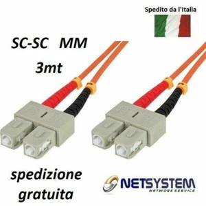 Patchcord bretella fibra ottica SC/PC - SC/PC MM 62,5/125   3mt - Foto 1 di 1