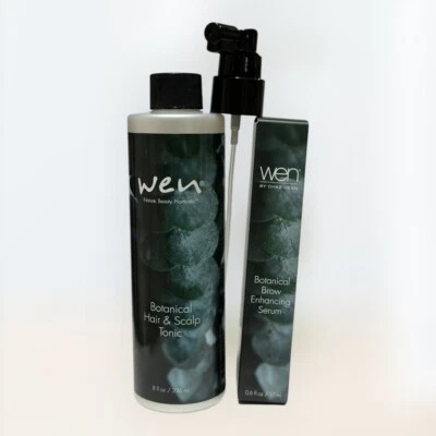 PACOTE Wen Chaz Botanical Hair & Scalp Tonic 8oz + Sérum para Melhorar a Sobrancelha e Bomba - Imagem 1 de 3