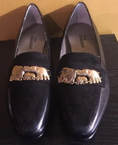 Mocasines de gamuza de cuero negro Ros Hommerson para mujer con elefantes: 5M - Imagen 1 de 8