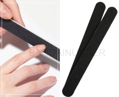 Упаковка из 2 черных профессиональных двусторонних инструментов для педикюра маникюра зернистость пилочка для ногтей Emery доски - Изображение 1 из 3