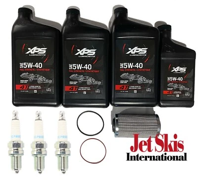 OEM Seadoo XPS Synthetic Oil Change Kit DCPR8E Spark Plugs 4-Tec GTR GTI RXP RXT - Image 1 of 4