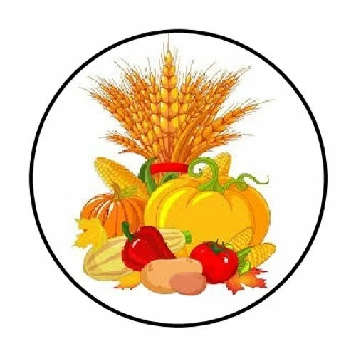 48 FALL HARVEST CORN PUMPKIN ENVELOPE SEALS LABELS STICKERS 1.2" ROUND - Image 1 of 1