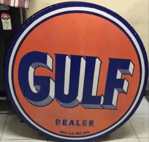 Gulf Dealer Rare Porcelain Heavy Metal 42 inches Double Side - Picture 1 of 13