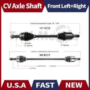 Surtrack Pair FRONT LEFT+RIGHT CV Axle Shaft Kit For 2010 Kia Forte Manual - Picture 1 of 9