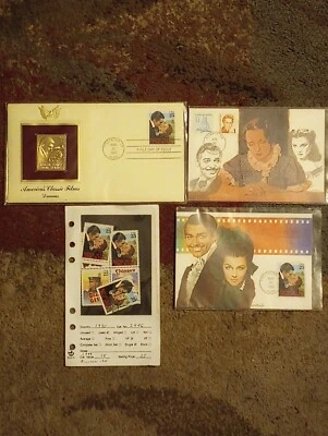 Gone With The Wind " Classic Films"First Day Of Issue 22k Gold Layered Stamp +.. - Image 1 of 4