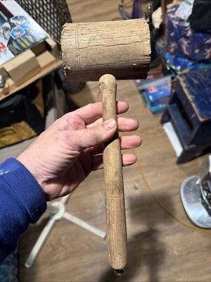 Antique Primitive Wooden Mallet | Wooden Barrel Hammer | Farmhouse Rustic - Image 1 of 4