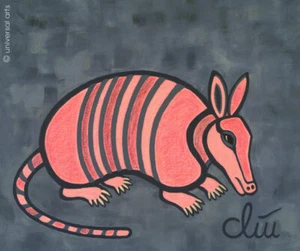 JACQUELINE DITT - Das scheue Gürteltier 2005 Gemälde Original Bild Armadillo - Imagen 1 de 2