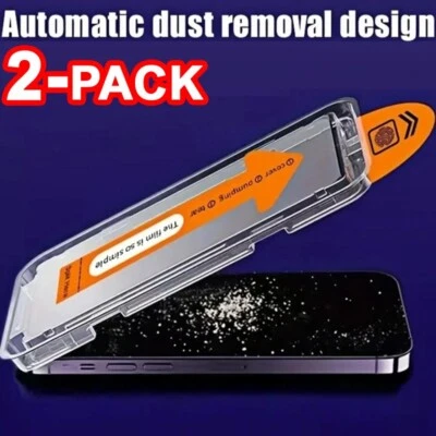 For iPhone 17 16 15 14 13 12 Pro Max Tempered Glass Full Cover Screen Protector - Image 1 of 4