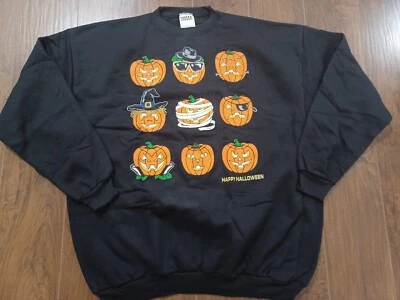 Sudadera De Colección Años 90 Tultex Feliz Halloween Emoji Bruja Momia Pirata 2XL NUEVA SIN ETIQUETAS Foto 1 de 4