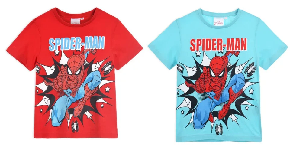 Jungen Kinder Spiderman Kurzarm T-Shirt Oberteil Alter 3-8 Jahre