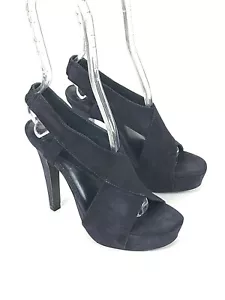 DVF Diane Von Furstenberg Zia Suede 5" Heels Platform Sandals Purple Size 6 M - Picture 1 of 12