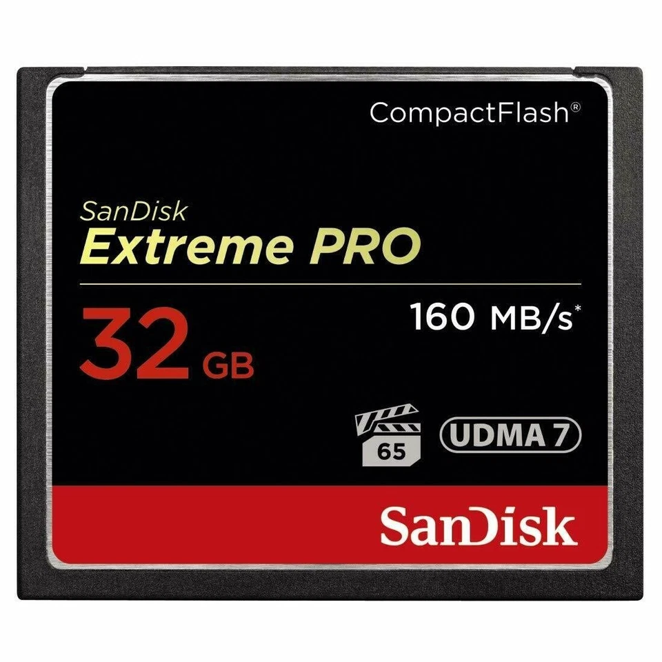 32GB Sandisk Extreme Pro 160MB/s UDMA7 CF Compactflash Memory Card - Image 1 of 1
