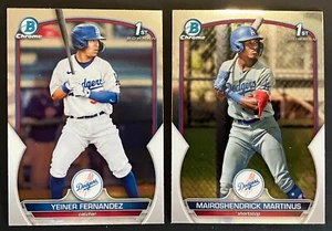 2023 Bowman Chrome Martinus 1° + Yeiner Fernandez 1° Los Angeles Dodgers - Foto 1 di 1