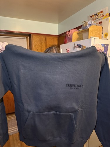 Felpa con cappuccio Fear of God Essentials elasticizzata limousine nera taglia small AUTENTICA