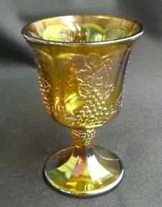 Cáliz vintage de vidrio de carnaval caléndula indiana tallo de uva cosecha - Imagen 1 de 3