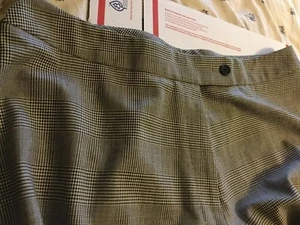 NUOVO Faconnable Pantaloni eleganti donna lana Glen a quadri piatto davanti - 16 - Foto 1 di 5