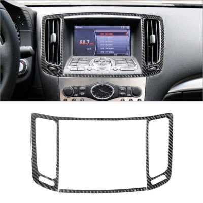 2Pcs For Infiniti G37 Sedan 2010-13 Carbon Fiber Center Air Vent Cover Trim Foto 1 de 4