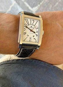 Orologio LORENZ Bel Ami rettangolare, Automatico Swiss Made, Acciaio NUOVO - Picture 1 of 5