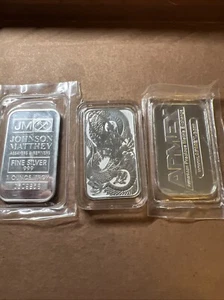 FINE SILVER 999 1 TROYoz X3 1xapmex 1xjohnson Matthey 1xdragon2021 - Picture 1 of 5