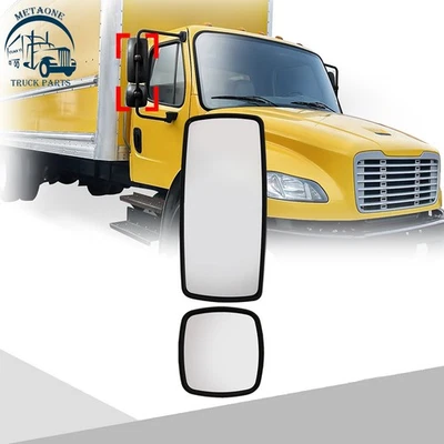 Wide Angle Mirror and Main Mirror Black Heated For 2003-2015 Freightliner M2 Foto 1 de 4