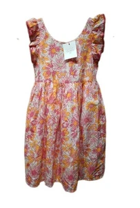 New NWT Sigrid Olsen Kids Girls 8 Summer Dress Pink Orange Floral Sleeveless - Picture 1 of 5