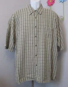 Maurices Green Check Poplin Shirt Mens Size XL Chest 51 Button Up SS 321-35535 - Picture 1 of 4