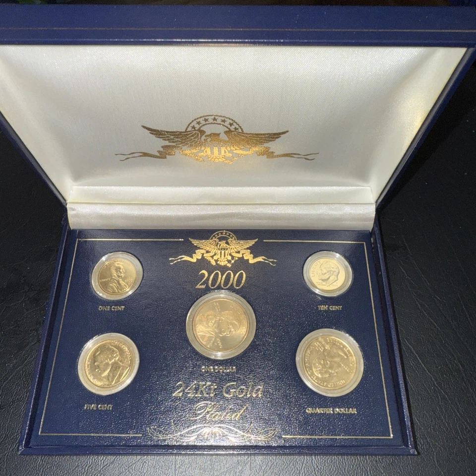 2000 24kt Gold-Plated US Mint Proof 5-Coin Set - Image 1 of 3
