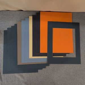 Vintage Paper Photo Frame Mat Boards Assorted Colors 12 Blanks 1 Precut Window - Picture 1 of 4