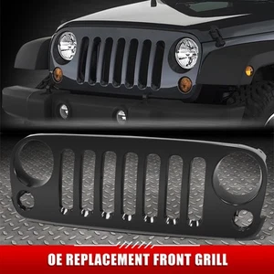 For 07-18 Jeep Wrangler JK OE Style Matte Black Front Bumper Grille Assembly - Picture 1 of 8