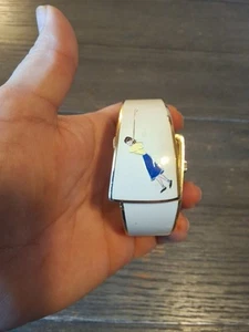 Vintage Fantasia By Medana Hidden Watch Bracelet Gold Tone White Enamel Untested - Picture 1 of 12