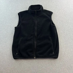 Eddie Bauer Vest Womens Medium Black Fleece Zip Sleeveless Outdoor Layer Hiking - Picture 1 of 9
